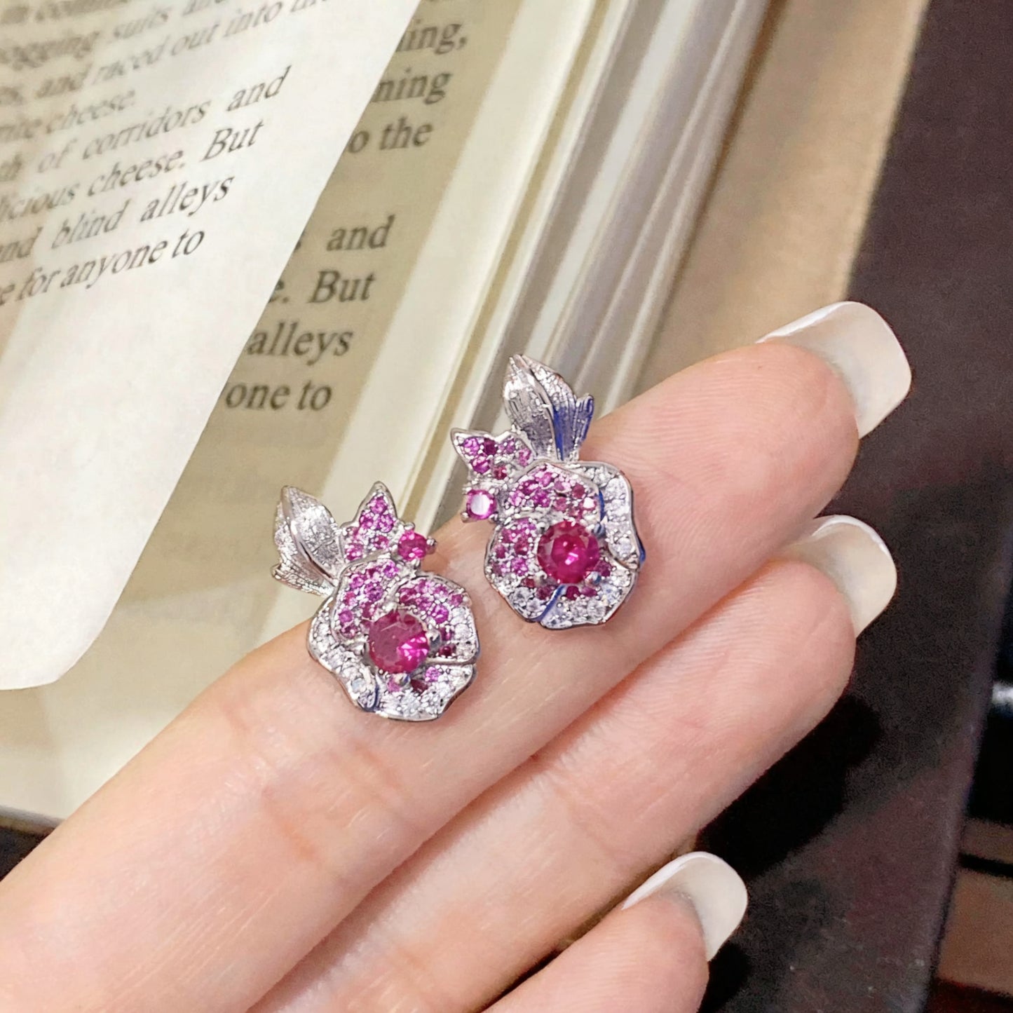 Vintage Rose Ruby Necklace