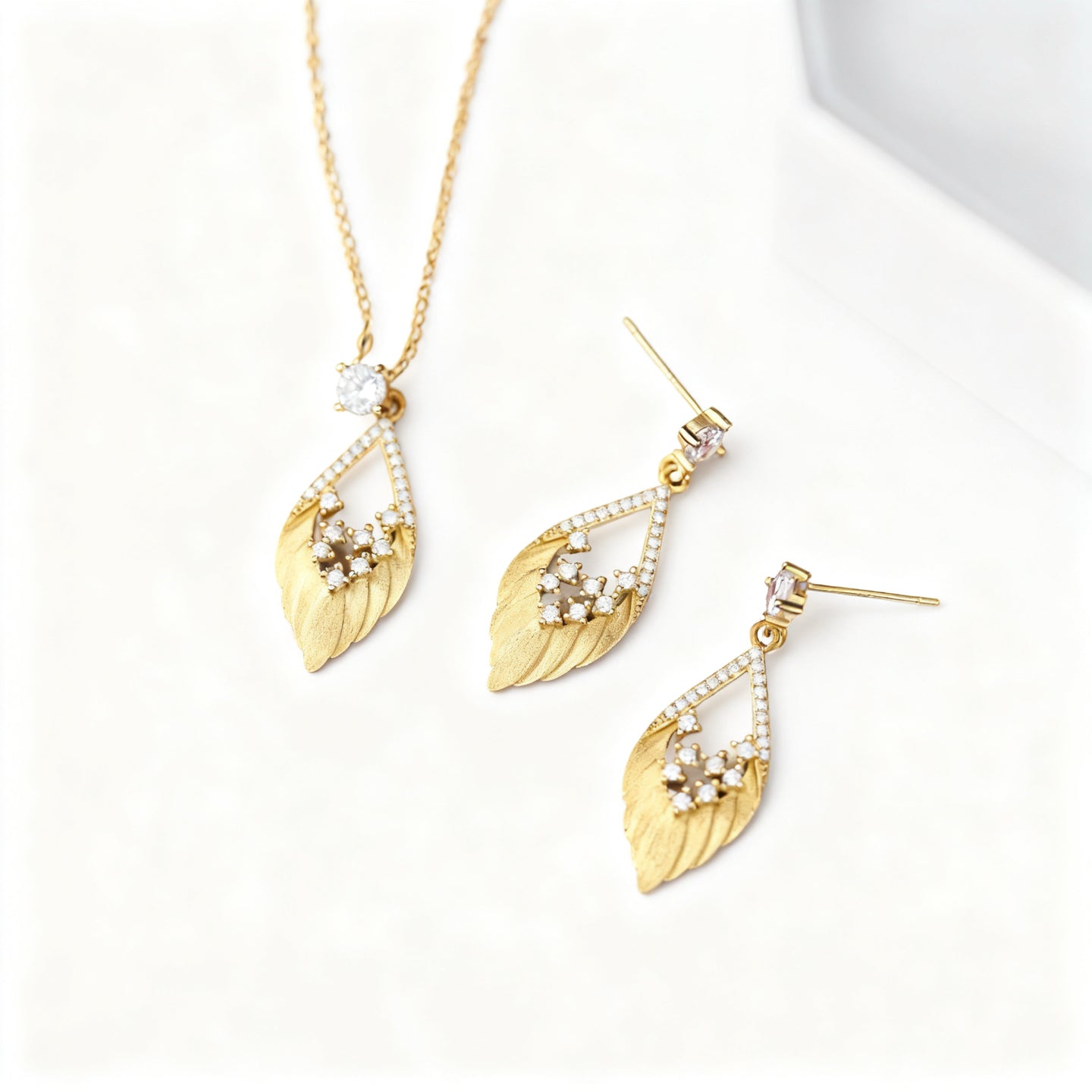 Golden Feather Earrings