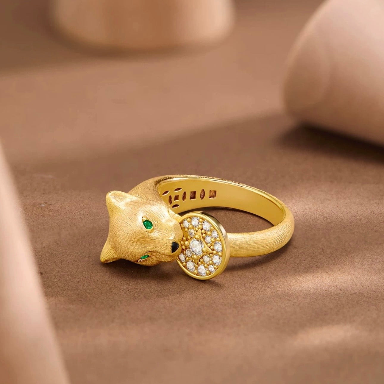 Golden Panther Pendant Necklace