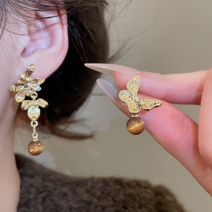 Butterfly Bloom Asymmetrical Earrings