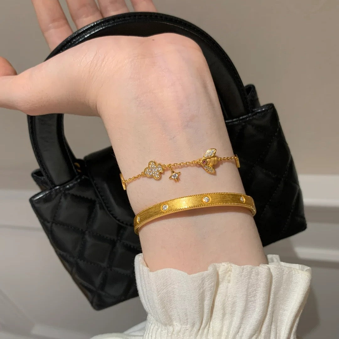 Golden Honeybee Charm Set