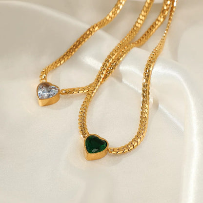 Crystal Heart Snake Chain Set