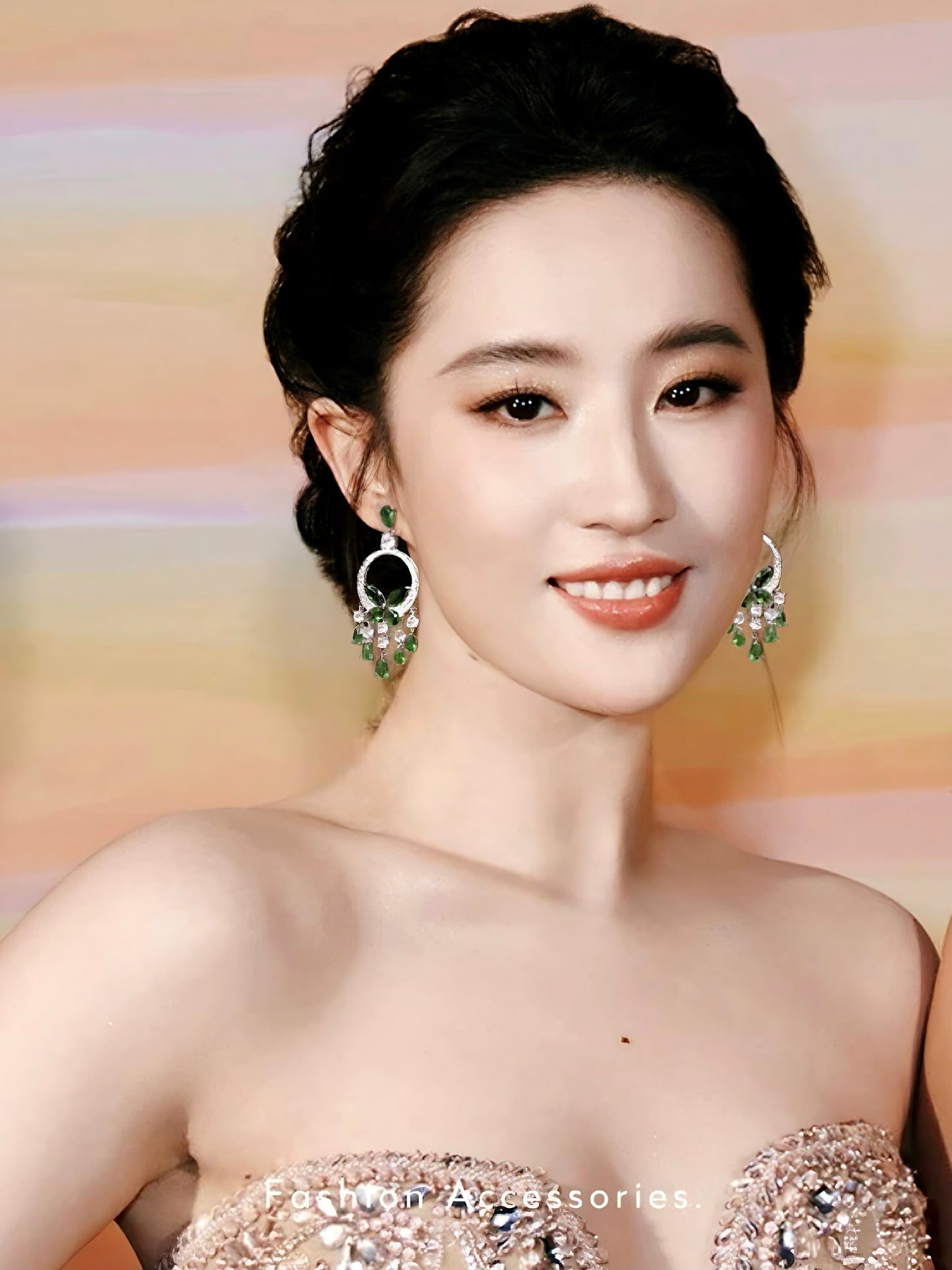 Butterfly Emerald Hoop Earrings