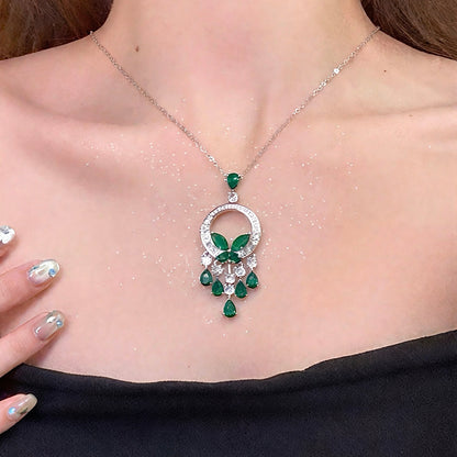 Butterfly Emerald Hoop Earrings