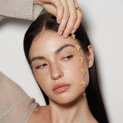 Hollow Clover Brushed Gold Bracelet