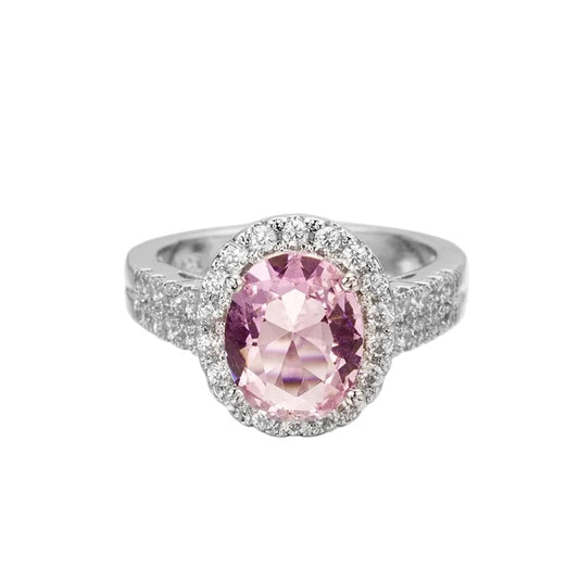 Pink Sapphire Oval Ring