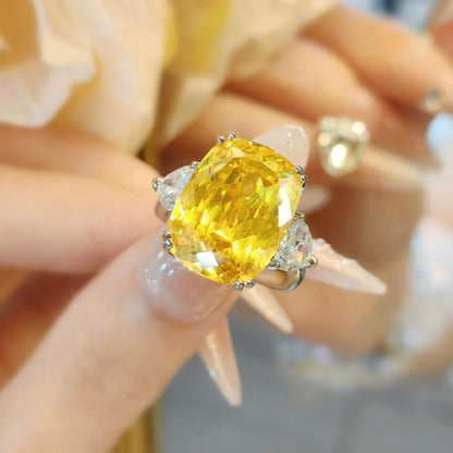 Three Stone Cushion Cut Ring