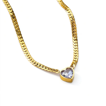 Crystal Heart Snake Chain Set