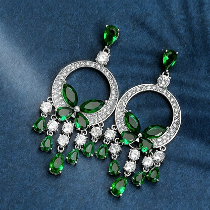 Butterfly Emerald Hoop Earrings