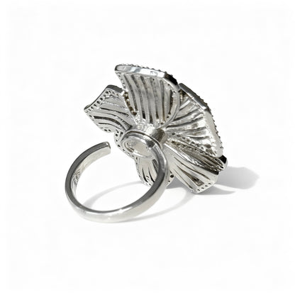 Sapphire Flower Cutout Statement Ring