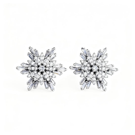 Snowflake Silver-plated Stud Earrings