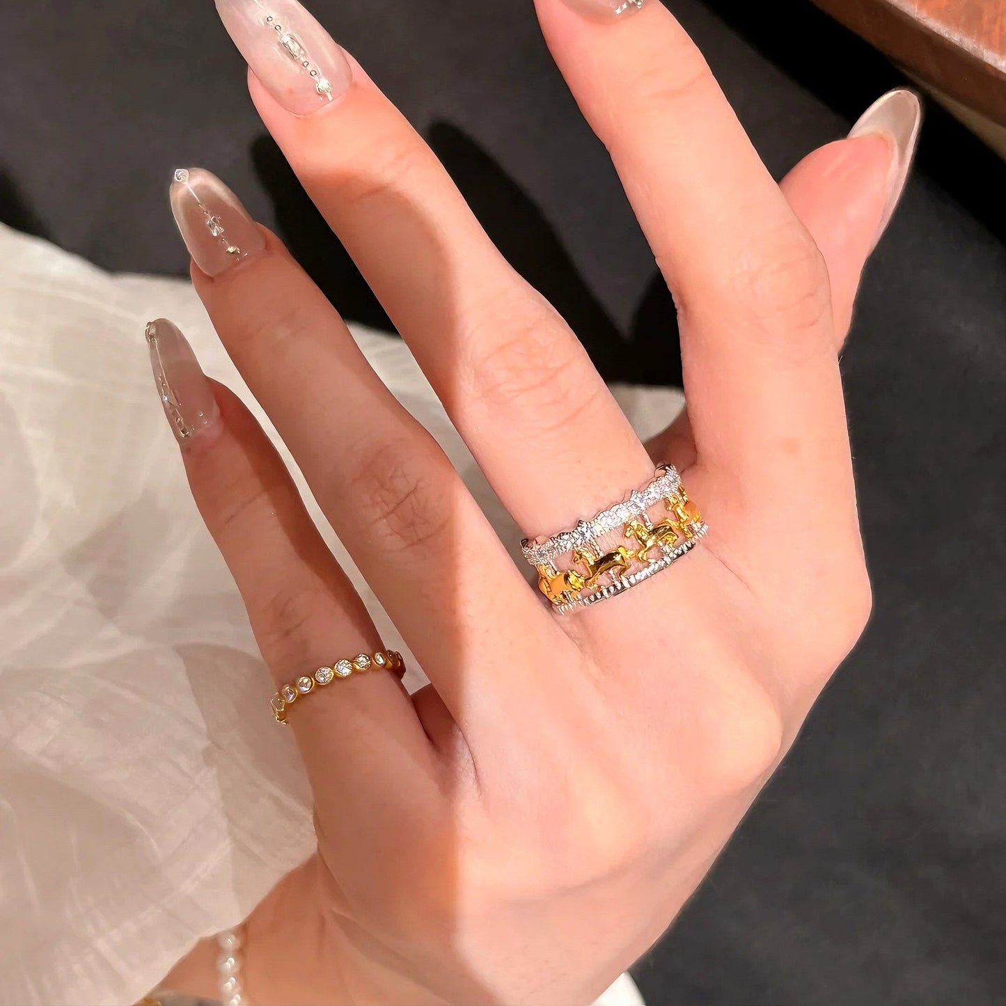 Merry-go-round Cutout Band Ring