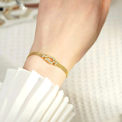 Horseshoe Clasp Mesh Bracelet