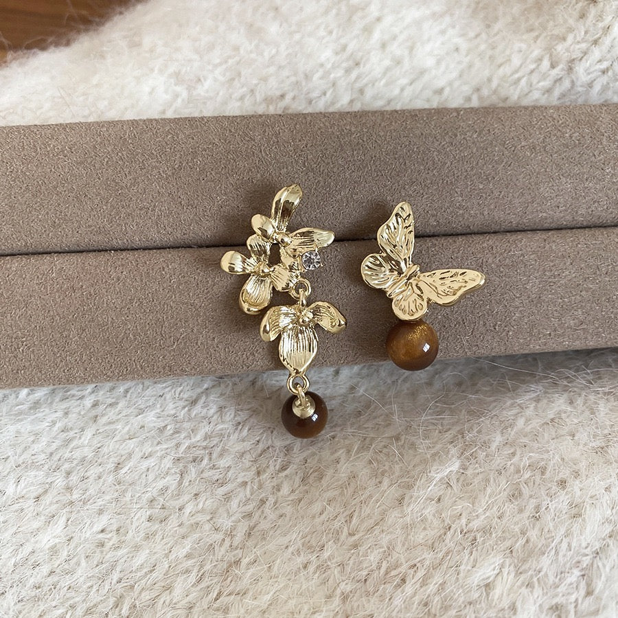 Butterfly Bloom Asymmetrical Earrings
