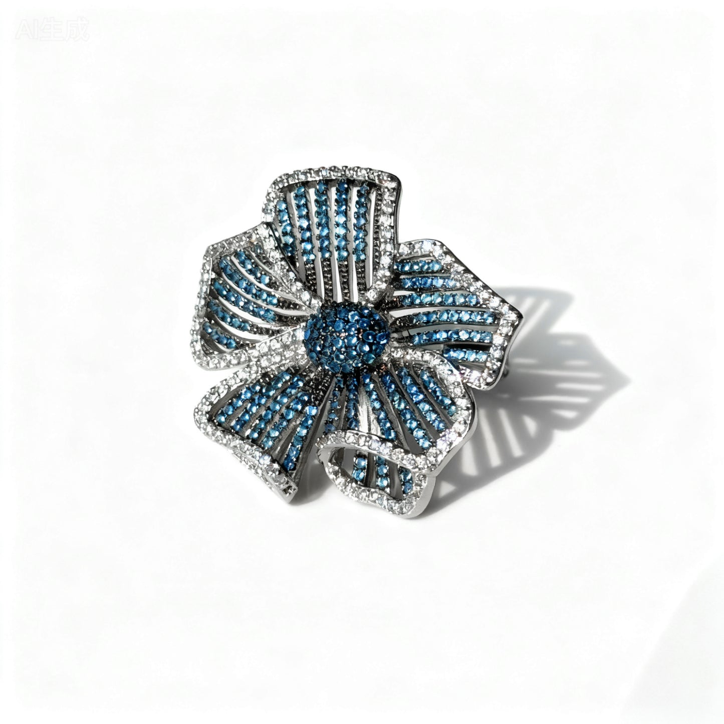 Sapphire Flower Cutout Statement Ring
