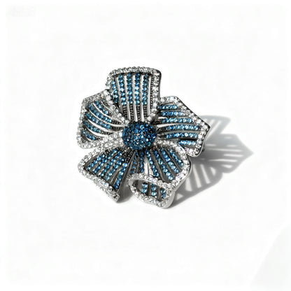 Sapphire Flower Cutout Statement Ring