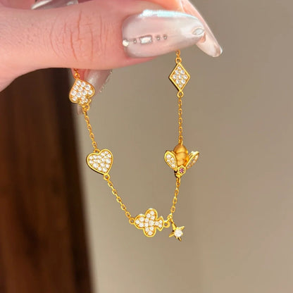 Golden Honeybee Charm Set