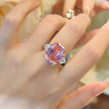 Three Stone Cushion Cut Ring