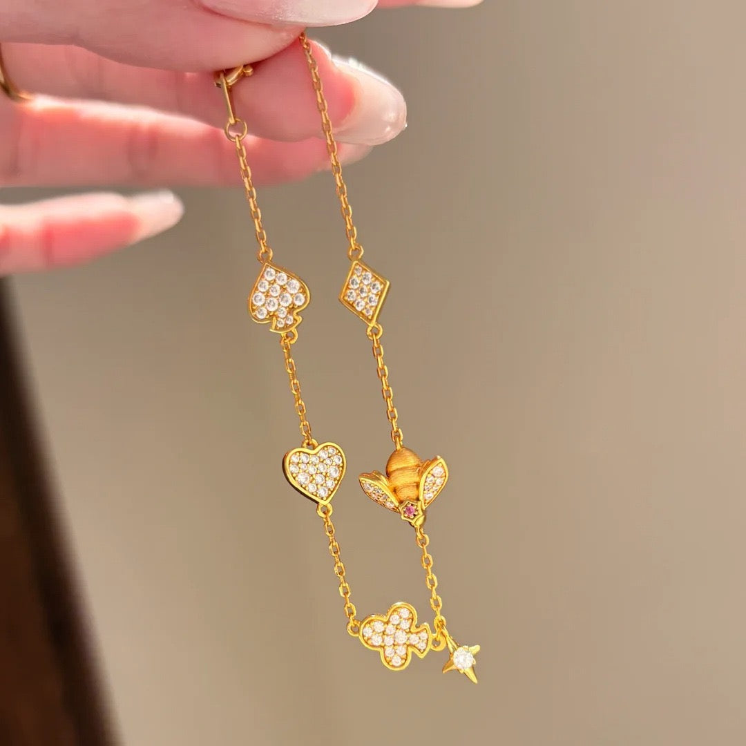 Golden Honeybee Charm Set