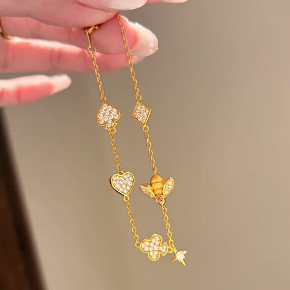 Golden Honeybee Charm Set