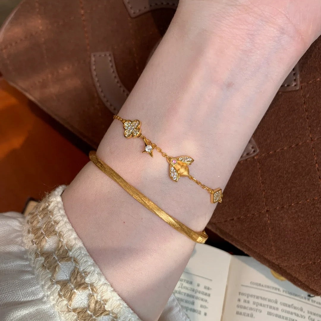 Golden Honeybee Charm Set