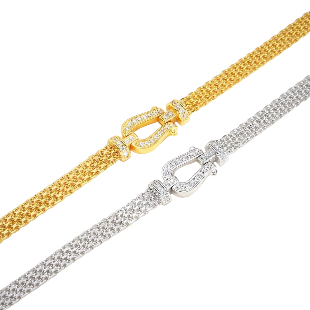 Horseshoe Clasp Mesh Bracelet