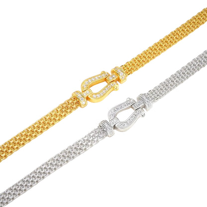 Horseshoe Clasp Mesh Bracelet