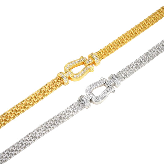 Horseshoe Clasp Mesh Bracelet