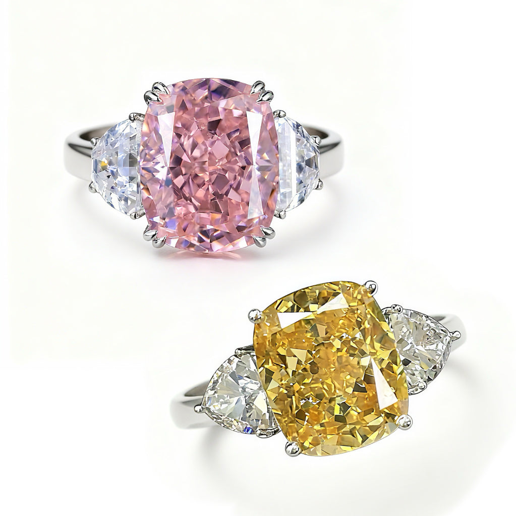 Three Stone Cushion Cut Ring