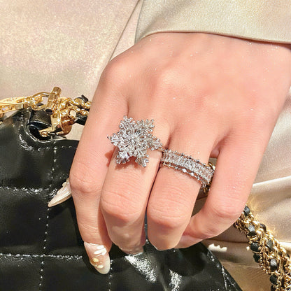 Snowflake Silver-plated Ring
