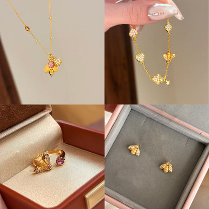 Golden Honeybee Charm Set