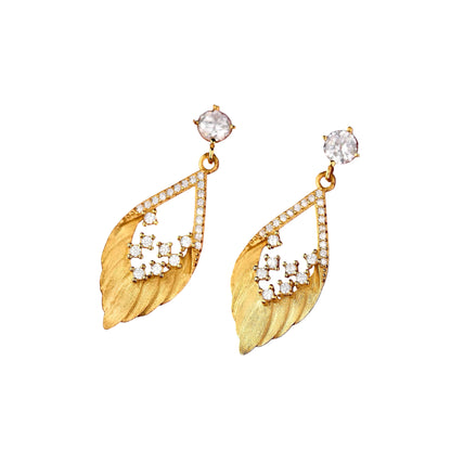 Golden Feather Earrings
