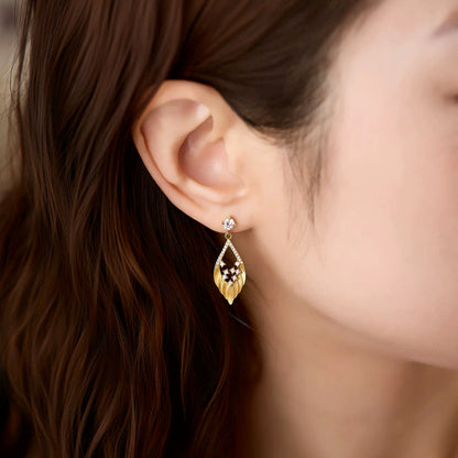 Golden Feather Earrings