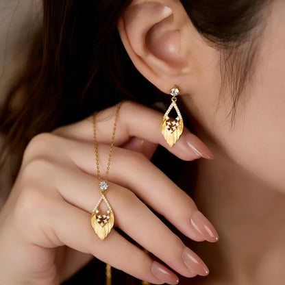 Golden Feather Earrings