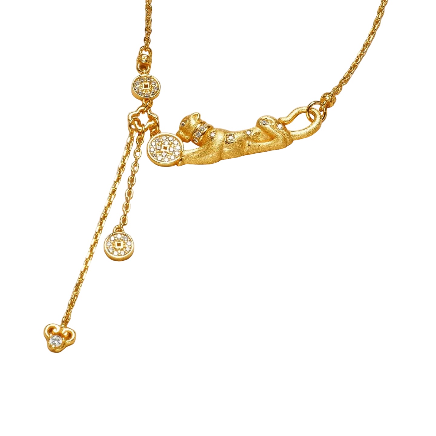 Fortune Panther Coin Necklace