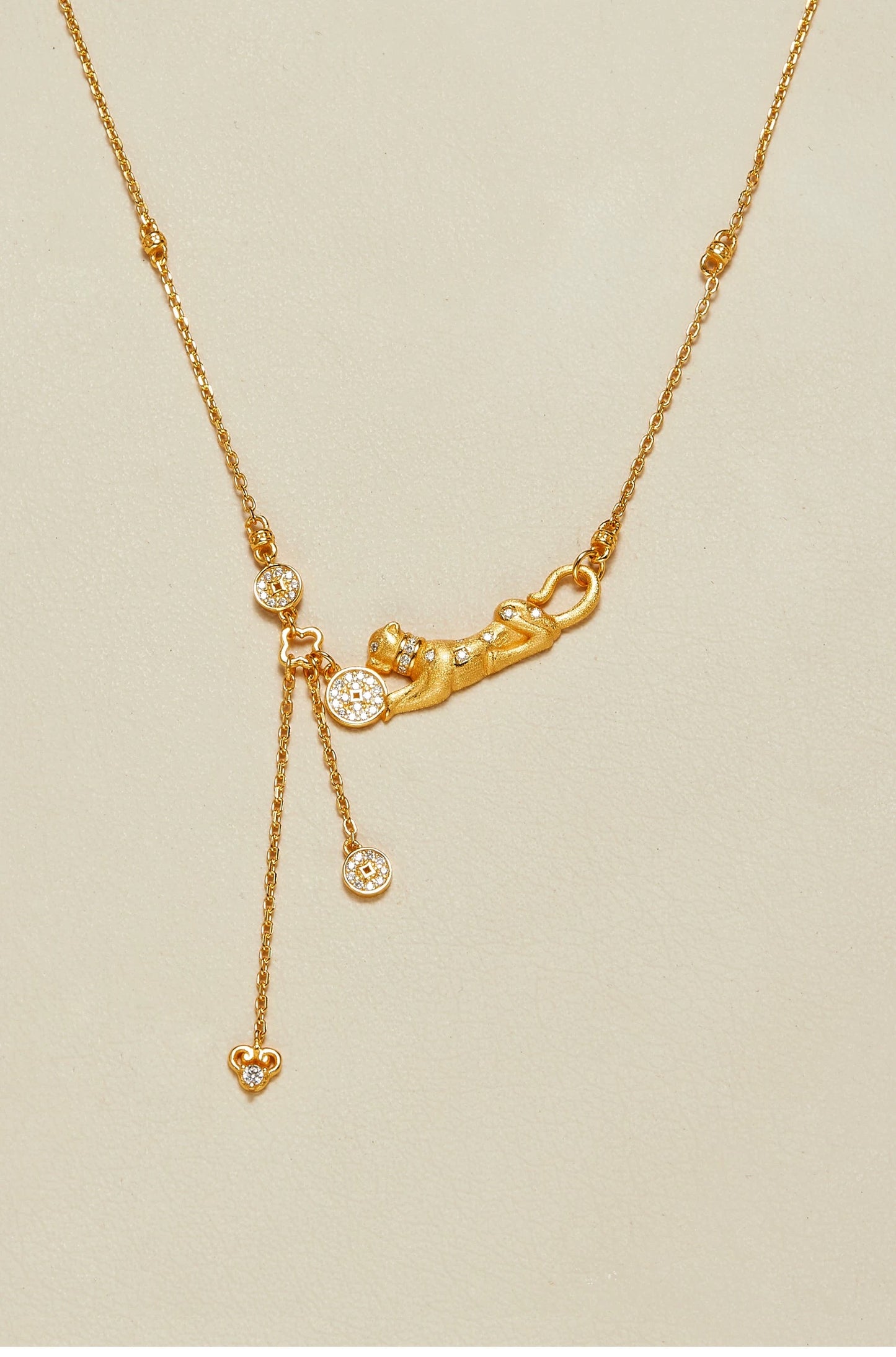 Fortune Panther Coin Necklace