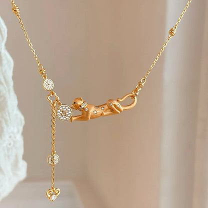 Fortune Panther Coin Necklace