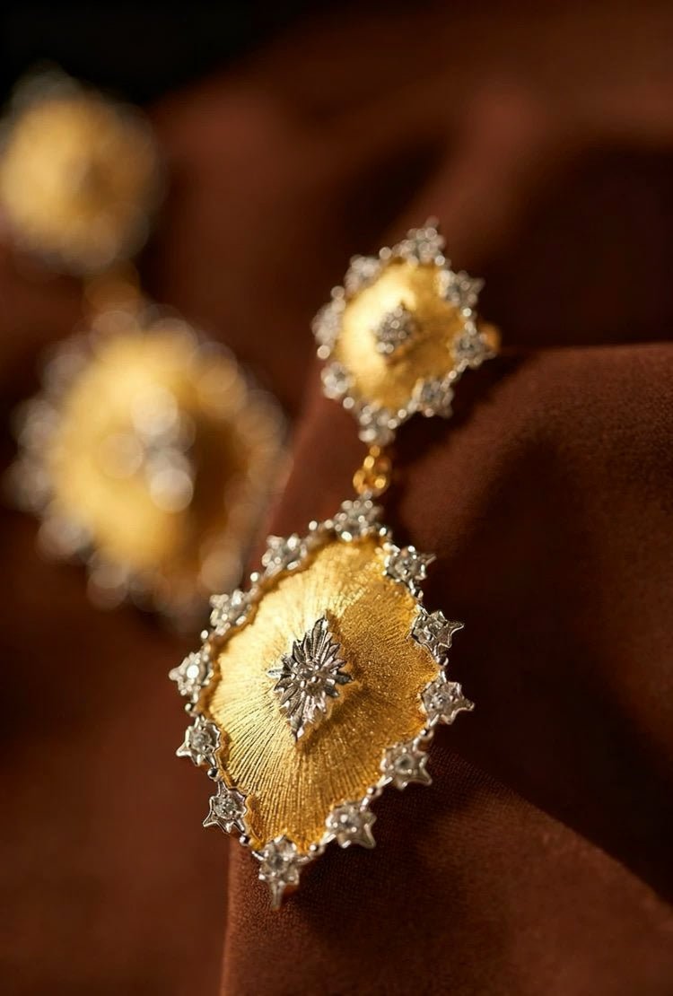 Elysian Brushed Gold Pendent Necklace