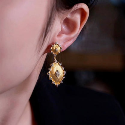 Elysian Brushed Gold Pendent Necklace