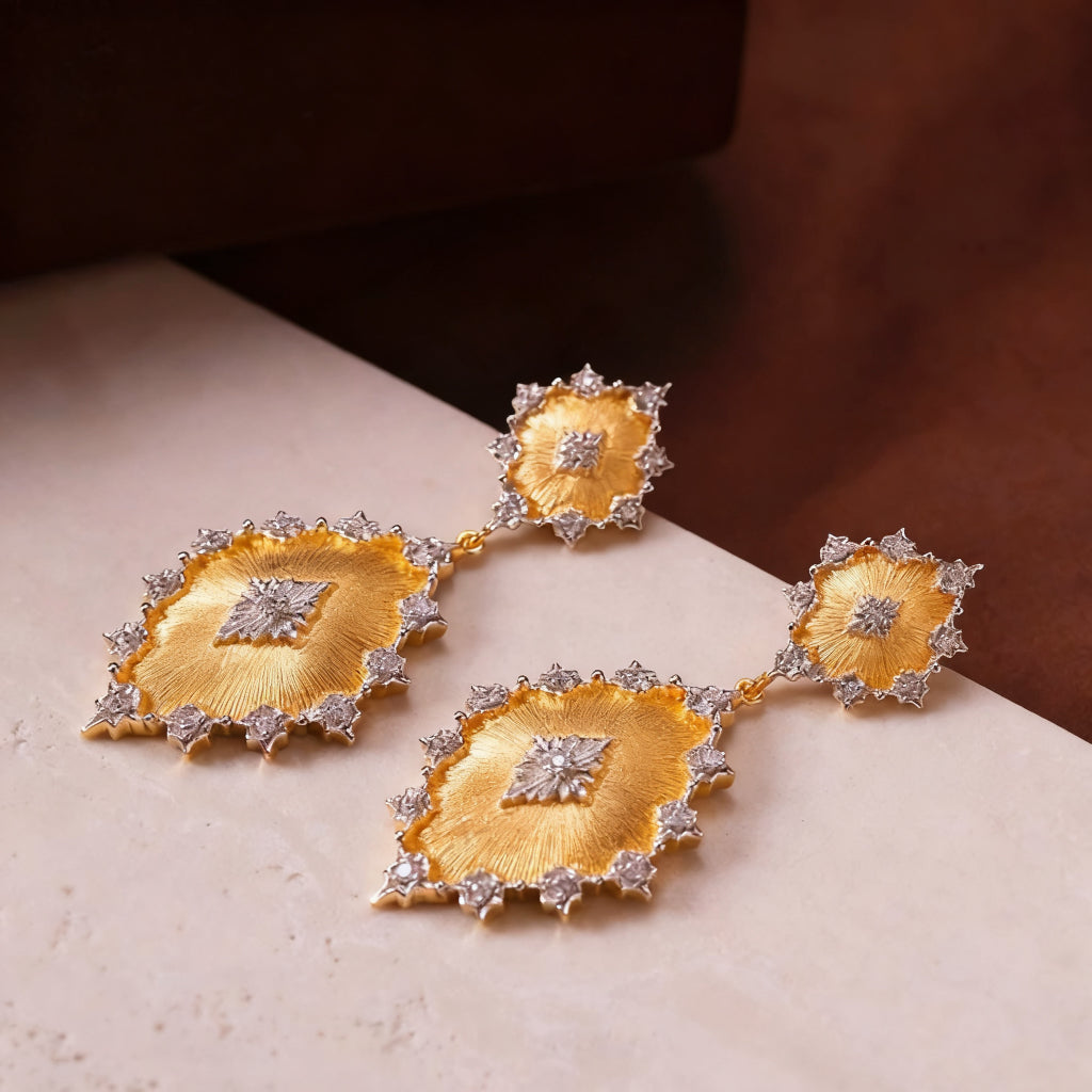 Elysian Brushed Gold Pendent Necklace