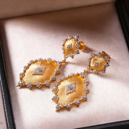 Elysian Brushed Gold Pendent Necklace