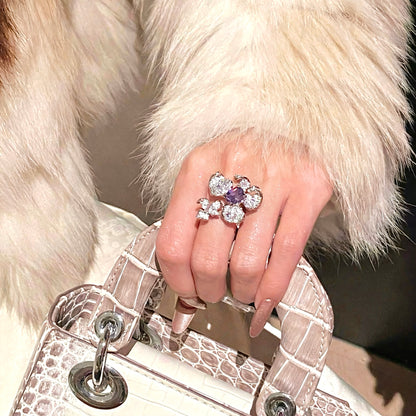 Purple Orchid Open Ring