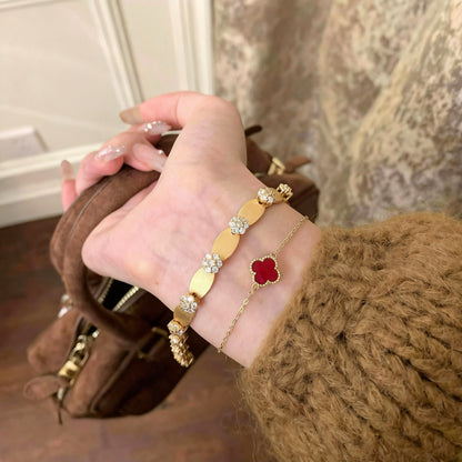 Brushed Gold Ribbon Links Bracelet