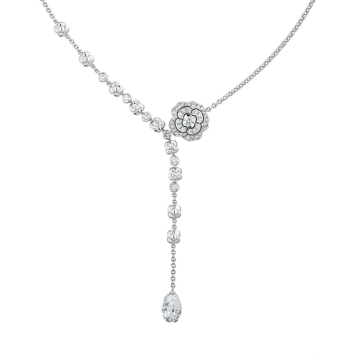 Bouton de Camélia Long Necklace