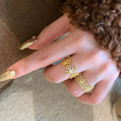 Golden Cross Pavé Band Ring