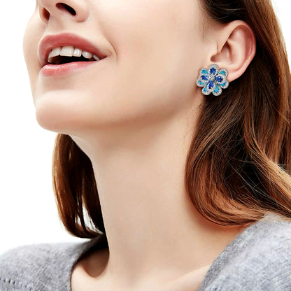 Blue Blossom Sapphire Floral Pendant Necklace