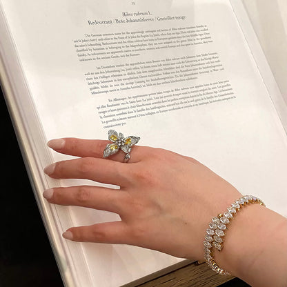 Vivid Yellow Floral Ring