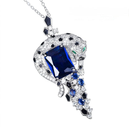 Pavé Panther Sapphire Ring