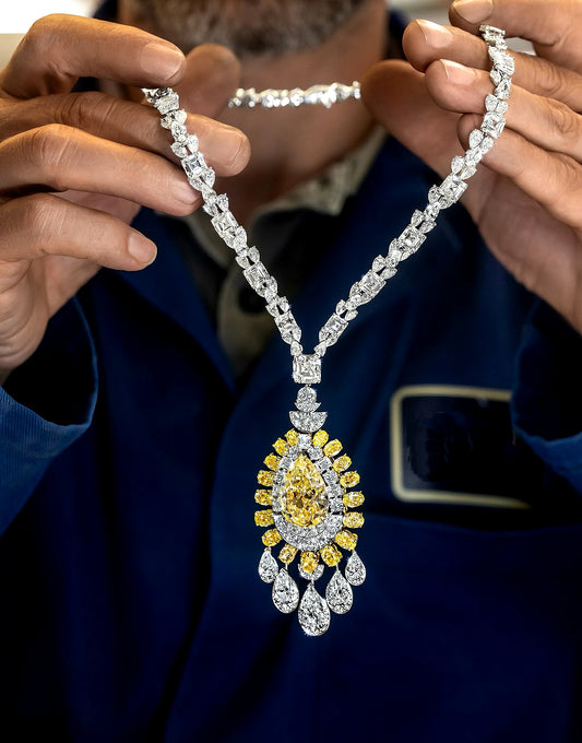 Sunrise Yellow Diamond Fancy Necklace and Earrings Set