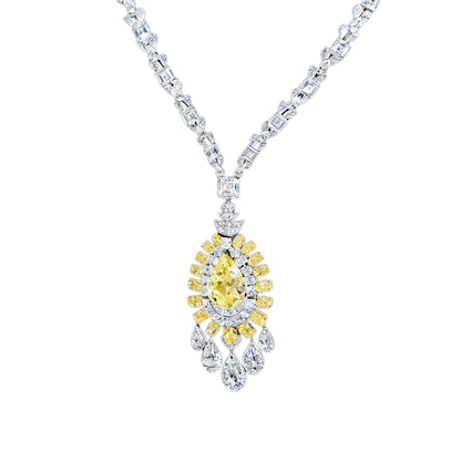 Sunrise Yellow Diamond Fancy Necklace and Earrings Set